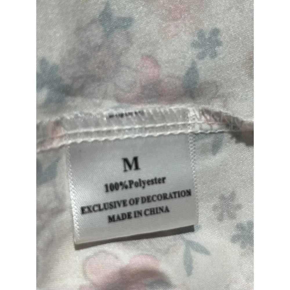 Marie Nicole Clothing Girls Floral Smocked Dress Pink Orange Pom Pom Collar M